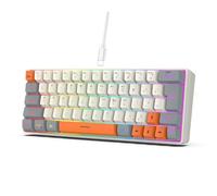 HOOLRZI Teclado mecánico LED intercambiable en caliente, teclado con cable de 63 teclas, teclado para juegos para computadora portátil