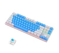 HOOLRZI Teclado mecánico para juegos USB de 87 teclas, interruptor azul/negro, antifantasma, aliento retroiluminado para PC para juegos Lapto, teclado mecánico 60% interruptores azules