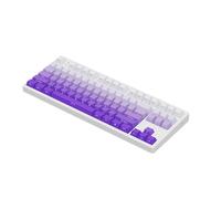 HOOLRZI Teclas transparentes de ABS con perfil OEM, 136 teclas grabadas lateralmente, teclas para teclado mecánico de juegos, teclas degradadas