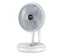 HOOLRZI Ventilador de camping portátil de 7 pulgadas con lámpara LED, ventilador de escritorio recargable de 1200/2400 mAh, ventilador plegable para acampar al aire libre, ventilador de techo con
