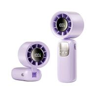 HOOLRZI Ventilador portátil silencioso con pantalla LED, recargable, compactos para uso en interiores y exteriores, camping recargable