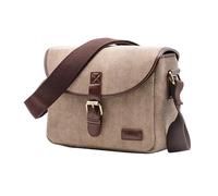 HOOLRZI Versátil bolsa de cámara para fotografía al aire libre, resistente al agua, funda de lona para cámara, compatible con lentes y baterías, Khaki