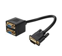 HOOLRZI VGA Splitter Box 1080P Salida Cable De Velocidad De 25 Cm para Configuración De Pantallas Múltiples Pantalla De Conferencia