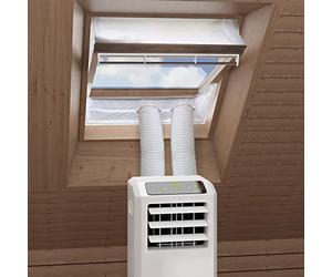 HOOMEE Aislante de Ventanas de Techo Pivotante Central para Aire Acondicionado Portátil y Secadora - Universal - 230 cm x 2