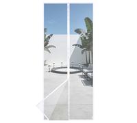 HOOMEE Mosquitera para Puerta, 90x200 CM- Cortina Magnética para Puertas de Balcón o Terraza, Tejido con Fuertes Imanes para un Autocierre, Fácil Instalación sin Taladrar (Blanco)