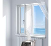 HOOMEE Tela Aislante Para Ventanas y Puertas Para Aparatos De Aire Acondicionado Portátiles y Secadoras. Fácil Instalación. Perímetro Máximo de 500cm