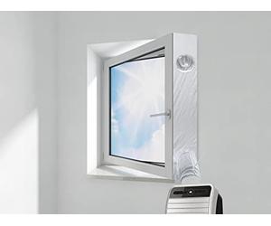 HOOMEE VP KIT aislante de ventana universal para aire acondicionado portátil, kit de ventana de bloqueo de aire universal, apto para ventanas abatibles empotradas de 400 cm
