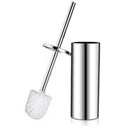 Hoomtaook Escobilla Baño Escobilla de Inodoro con Soporte Escobilla de Inodoro de pie de Acero Inoxidable con un Cabezal de Recambio Extra, Acabado en Cromo