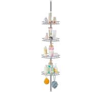 Hoomtaook Telescopica Estanteria Ducha sin Taladro, Estanteria Baño Acero Inoxidable con 4 Cestas, Estante Ducha Altura Ajustable 85-325cm para Bañera Baño y Cocina, Gris
