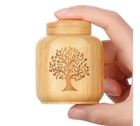 HOOMTREE Juego de 1 mini urnas para cenizas humanas, pequeñas urnas de bambú para cenizas con patrón de árbol de la vida grabado, mini recuerdos de cremación para mascotas, soporta hasta 7.5 pulgadas