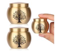 HOOMTREE Juego de 2 urnas pequeñas para Cenizas humanas, Mini urnas de cremación para Cenizas humanas o Mascotas, decoración de árbol de la Vida para Adultos, Mujeres, Cenizas de Mascotas Masculinas
