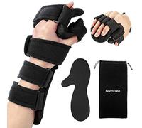 HOOMTREE Riel de mano derecho y izquierdo con separador de dedos, reposamuñecas para esguinces, tendinitis, túnel carpiano (izquierda, negro)