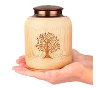 HOOMTREE Urna de Recuerdo para Cenizas humanas o Mascotas,Urnas Medianas para Cenizas humanas de bambú,Urna Decorativa contenedor de Cenizas con árbol del patrón de la Vida,sostiene hasta 83 Pulgadas