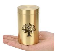 HOOMTREE Urnas pequeñas para Cenizas humanas, Mini urnas para Cenizas con patrón de árbol de la Vida, pequeños Tubos de dispersión para Cenizas humanas o Mascotas, Hechas de latón, 7.5 * 4.3cm