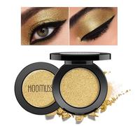 HOOMUSS Sombra de ojos dorada única, paleta de sombras de ojos prensada a mano, larga duración, sin arrugas, sombra de ojos dorada pigmentada de color intenso (dorado)