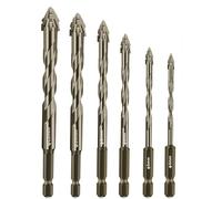 Hooneme New Four-Flute Sawtooth Eccentric Drill bit, Four-Edged Serrated Eccentric Drill, Multifunction Drill bit Set, High Hardness Skewed Head Eccentric Drill bits
