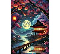 Hoonjiin Arquitectura antigua Pintura por Números para Adultos,Pintar por Numeros para Principiantes,DIY Luna Paint by Numbers Kits con Pinceles,Decoración del Hogar(20x30cm,sin marco)