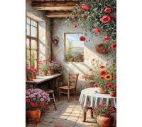Hoonjiin Pintar por Numeros Adultos con marco Salón de flores,Granja DIY Pintura por Números Kit Manualidades,cuadros para pintar por numeros para Principiantes,Decoración pared Hogar 20x26inch