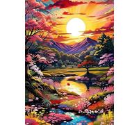 Hoonjiin Pintar por Numeros Adultos Montaña natural,pintura por numeros Paisaje adultos,Kit de Pintura al óleo de Lienzo DIY con Pincelesy Pigmento Acrílico,Decoración del Hogar 20x30cm(sin marco)