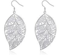 Hoop Earrings for Women,Stylish 925 Ladies Earrings Hollow Leaves Ear Hooks Hanging Pendant Ear Jewelry/