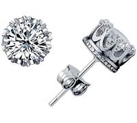 Hoop Earrings for Women,Stylish AAA Platinum Platinum Earrings Shiny Diamond White Crystal Zircon Stud Earrings Ms Ear Jewelry/