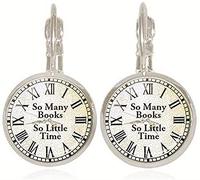 Hoop Earrings for Women,Stylish Ladies Vintage Roman Numerals Round Clock Glass Pendant Earrings Jewelry Ear Jewelry/