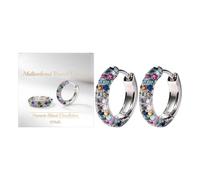 Hoop Earrings - Vibrant Rhinestone Huggie Style Jewelry, Fashionable Color Stone Circle Earring, Lightweight Elegant Design | Trendy Women Girls For Wedding Christmas Daily Dating Commuting
