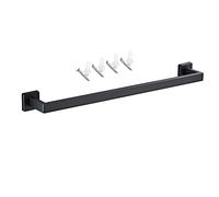 Hoopever SUS304 Toallero de acero inoxidable de 600 mm 24 pulgadas, toallero negro cuadrado de barra individual, estante de baño, soporte de toalla montado en la pared, toallero de cocina, 20