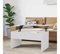 Hoopleep Lift Top Coffee Table for Living Room, High Gloss White Wood, 80 x 50,5 x 41,5 cm, Modern Center Table with Storage, Altura ajustable, Material de madera duradera para el hogar