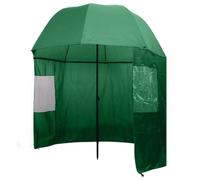 Hoopleep Paraguas de pesca redondo, 300 x 240 cm, poliéster Oxford con protección UV y paredes laterales impermeables, varillas de metal resistentes, protección contra el viento y la intemperie para