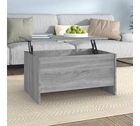 Hoopleep Sonoma Gray Lift Top Coffee Table for Living Room, 80 x 55,5 x 41,5 cm Wood, Modern Center Table with Storage, Altura Ajustable para Comer, Trabajo, Muebles de Hogar Versatile