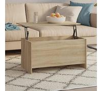 Hoopleep Sonoma Roak Lift Top Coffee Table, 102 x 55,5 x 52,5 cm Wood Engineered, Modern Living Room Center Table with Hidden Storage, Altura Ajustable para Dining or Working