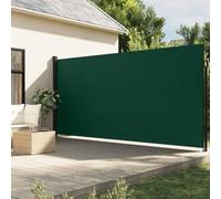 Hoopleep Toldo lateral extensible verde oscuro 200 x 500 cm, protección UV, cortavientos, impermeable, con material de fijación, para balcón, terraza, jardín, tejido de poliéster transpirable