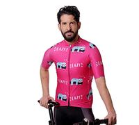 HOOPOE Maillot Rosa Lazy, Hombre, Mujer, Manga Corta, Equipación Ciclismo, Lazy Tallas (XS a XL) XS