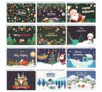 HOOPOE Postales Navidad,12 Piezas Tarjetas Navidad con Sobres y Pegatinas,Christmas Cards Dobladas,Postal Navidad de Regalos Navidad,Felicitaciones Navideñas para DIY Saludos Escritos a Mano