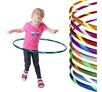 hoopomania Funny Hula Hoop Reifen Aro de Gimnasia para niños, Infantil, Holograma Azul y Verde, Ø60cm