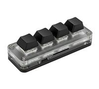 Hoopoocolor Mini Teclado para Juegos de 4 Teclas, Teclado Mecánico de Programación de Interfaz Tipo C a USB con Luz RGB, Teclado Portátil de 4 Teclas Plug and Play para Medios de Juegos de Oficina