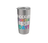 Hooray For The First Day Of School Funny Diching Teachers Day Vaso térmico de acero inoxidable de doble pared