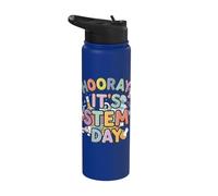 Hooray It's STEM Day Funny Science Student Math Tech Physics Stainless Steel Insulated Water Bottle