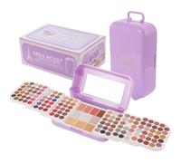 HOORayeah Estuche de transporte de maquillaje todo en uno con juego de maquillaje profesional para adolescentes, kit completo de cosméticos para principiantes con estuche de tren, paletas de sombras