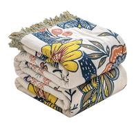 HOORDRY Colcha boho, 100% algodón, cómoda ropa de cama de alta calidad en estilo rústico, manta versátil para sofá y cama, equilibrio perfecto entre calor granada 200 x 230 cm