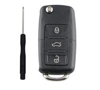 HooRLZ - Carcasa para llave Vw Golf Mk6 Beetle Caddy Jetta Polo Passat Seat Leon Skoda Sharan Tiguan Touran Transporter Octavia Mando Mando a distancia Vw Skoda, Llave Golf, Llave Vw - 3 botones