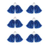 Hooshing 12PCS Cheerleading Pom Poms Metallic Foil Royal Blue with Pla