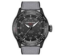 HOOSHU Reloj solar piloto para hombre, movimiento de cuarzo, cristal mineral, correa de piel ligera y duradera, modelo: MACH