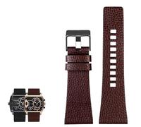 hoosouk Correa de piel de vaca para reloj Diesel de tamaño grande para hombre(Color 03,32mm)