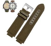 hoosouk Correa de reloj de cuero para Timex Tidal Compass T2n739 T2n720 T2n721, correa de reloj de lona con boca convexa para hombre.(Canvas greens)