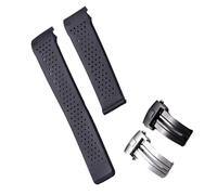 hoosouk Correa de reloj de goma resistente al agua para TAG HEUER CARRERA, correa de reloj para hombres y mujeres, correa de pulsera(Silver buckle,22mm)