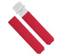 hoosouk Correa de reloj deportiva de silicona para Tissot Touch T013 T047 t-sport T013420A T047420A T33 correa de reloj impermeable(RRed silver,20mm)