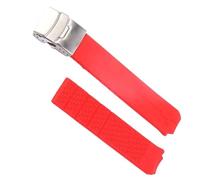 hoosouk Correa de reloj deportiva de silicona para Tissot Touch T013 T047 t-sport T013420A T047420A T33 correa de reloj impermeable(Red silver1,21mm)