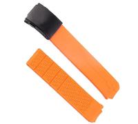 hoosouk Correa de reloj deportiva de silicona para Tissot Touch T013 T047 t-sport T013420A T047420A T33 correa de reloj impermeable(Orange black,21mm)